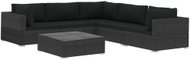 6-piece garden sofa with cushions polyratan black 46772 46772 - Garden Furniture