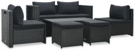 6-piece garden sofa with cushions polyratt black 47809 47809 - Garden Furniture
