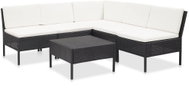 6-piece garden sofa with cushions polyratan black 48936 48936 - Garden Furniture
