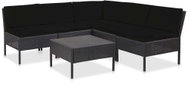 6-piece garden sofa with cushions polyratan black 48937 48937 - Garden Furniture