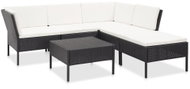 6-piece garden sofa with cushions polyratan black 48940 48940 - Garden Furniture