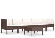 6-piece garden sofa with cushions polyrattan brown 3056783 3056783 - Garden Furniture