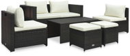 6-piece garden sofa with cushions polyratt brown 47808 47808 - Garden Furniture