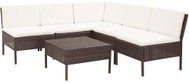 6-piece garden sofa with cushions polyratt brown 48935 48935 - Garden Furniture