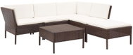 6-piece garden sofa with cushions polyrattan brown 48939 48939 - Garden Furniture