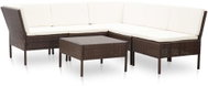 6-piece garden sofa with cushions polyratt brown 48947 48947 - Garden Furniture