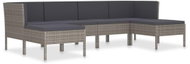 6-piece garden sofa with cushions polyrattan gray 3056964 3056964 - Garden Furniture