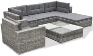 6-piece garden sofa with cushions polyrattan gray 41879 41879 - Garden Furniture