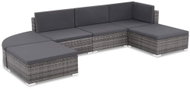 6-piece garden sofa with cushions polyrattan gray 44425 44425 - Garden Furniture