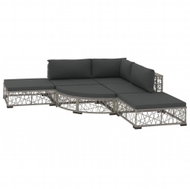 6-piece garden sofa with cushions polyrattan gray 46807 46807 - Garden Furniture