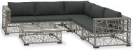 6-piece garden sofa with cushions polyrattan gray 46809 46809 - Garden Furniture