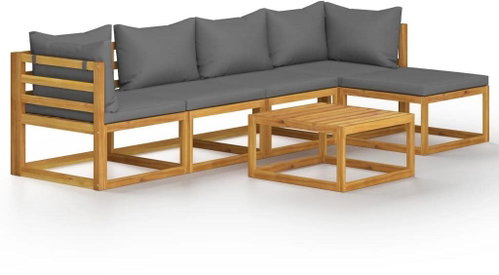 6-piece garden sofa with solid acacia pillow 3057605 3057605 - Garden Furniture - Main image
