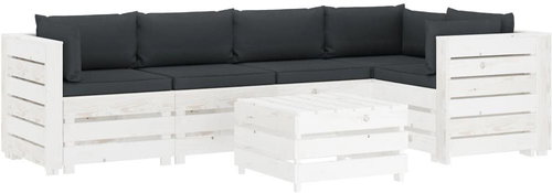 6-piece Garden Sofa made of Pallets + Anthracite Cushions 3051902 3051902 - Garden Furniture - Main image