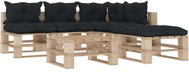6-piece garden sofa made of pallets + anthracite cushions 3052245 3052245 - Garden Furniture