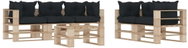 6-piece garden sofa made of pallets + anthracite cushions 3052249 3052249 - Garden Furniture