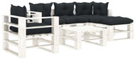 6-piece garden sofa made of pallets + anthracite cushions 3052382 3052382 - Garden Furniture