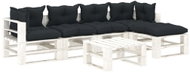 6-piece garden sofa made of pallets + anthracite cushions 3052390 3052390 - Garden Furniture