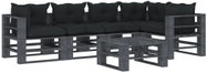 6-piece pallet garden sofa + anthracite cushions 3052527 3052527 - Garden Furniture