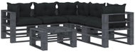 6-piece garden sofa made of pallets + anthracite cushions 3052538 3052538 - Garden Furniture