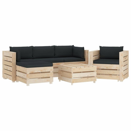 6-piece pallet garden sofa + anthracite cushions 3051763 3051763 - Garden Furniture - Main image