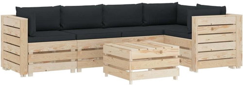 6-piece pallet garden sofa + anthracite cushions 3051764 3051764 - Garden Furniture - Main image