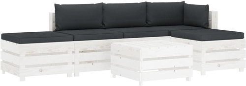 6-piece pallet garden sofa + anthracite cushions 3051898 3051898 - Garden Furniture - Main image