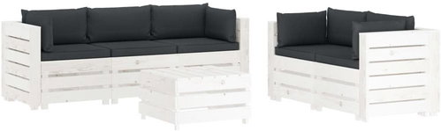 6-piece Garden Sofa Set with Pallets  + Anthracite Cushions 3051911 3051911 - Garden Furniture - Main image