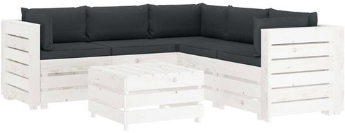 6-piece Garden Sofa made of Pallets + Anthracite Cushions 3051912 3051912 - Garden Furniture - Main image