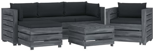 6-piece pallet garden sofa + anthracite cushions 3052039 3052039 - Garden Furniture - Main image