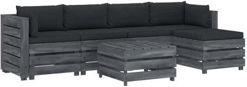6-piece pallet garden sofa + anthracite cushions 3052047 3052047 - Garden Furniture - Main image