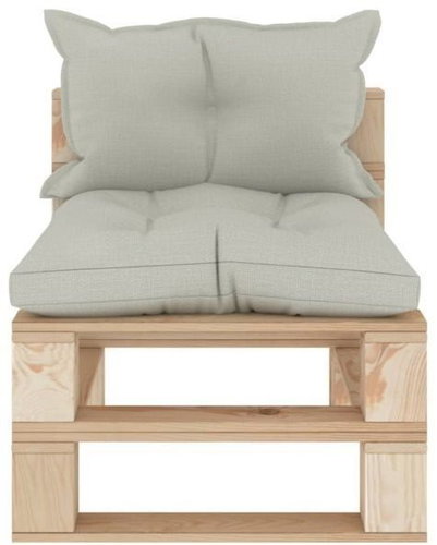 6-piece garden sofa made of pallets + beige wood cushions 3052283 3052283 - Garden Furniture - Main image