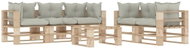 6-piece garden sofa made of pallets + beige wood cushions 3052297 3052297 - Garden Furniture