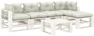6-piece garden sofa made of pallets + beige wood cushions 3052438 3052438 - Garden Furniture