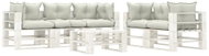 6-piece garden sofa made of pallets + beige wood cushions 3052441 3052441 - Garden Furniture