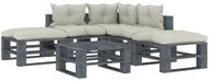 6-piece garden sofa made of pallets + beige wood cushions 3052571 3052571 - Garden Furniture