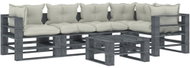 6-piece garden sofa made of pallets + beige wood cushions 3052575 3052575 - Garden Furniture