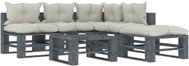 6-piece garden sofa made of pallets + beige wood cushions 3052581 3052581 - Garden Furniture