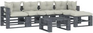 6-piece garden sofa made of pallets + beige wood cushions 3052582 3052582 - Garden Furniture