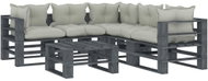 6-piece garden sofa made of pallets + beige wood cushions 3052586 3052586 - Garden Furniture