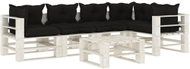 6-piece garden sofa made of pallets + black cushions wood 3052359 3052359 - Garden Furniture