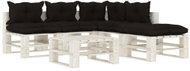 6-piece garden sofa made of pallets + black cushions wood 3052365 3052365 - Garden Furniture