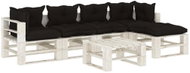6-piece garden sofa made of pallets + black cushions wood 3052366 3052366 - Garden Furniture