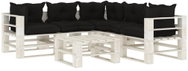6-piece garden sofa made of pallets + black cushions wood 3052370 3052370 - Garden Furniture