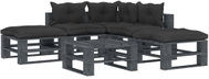 6-piece garden sofa made of pallets + black cushions wood 3052499 3052499 - Garden Furniture