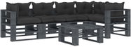 6-piece garden sofa made of pallets + black cushions wood 3052503 3052503 - Garden Furniture
