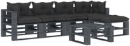 6-piece garden sofa made of pallets + black cushions wood 3052510 3052510 - Garden Furniture