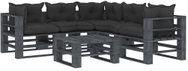 6-piece garden sofa made of pallets + black cushions wood 3052514 3052514 - Garden Furniture
