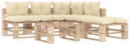 6-piece garden sofa made of pallets + cream pillows wood 3052317 3052317 - Garden Furniture