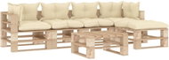 6-piece garden sofa made of pallets + cream pillows wood 3052318 3052318 - Garden Furniture