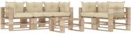 6-piece garden sofa made of pallets + cream pillows wood 3052321 3052321 - Garden Furniture
